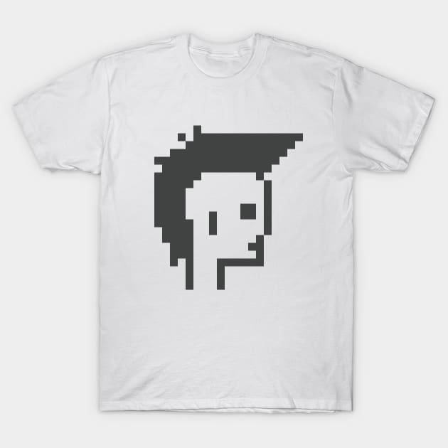 Punk Mohawk, Black and White  / ToolCrypto / Pixel Art T-Shirt by Magicform